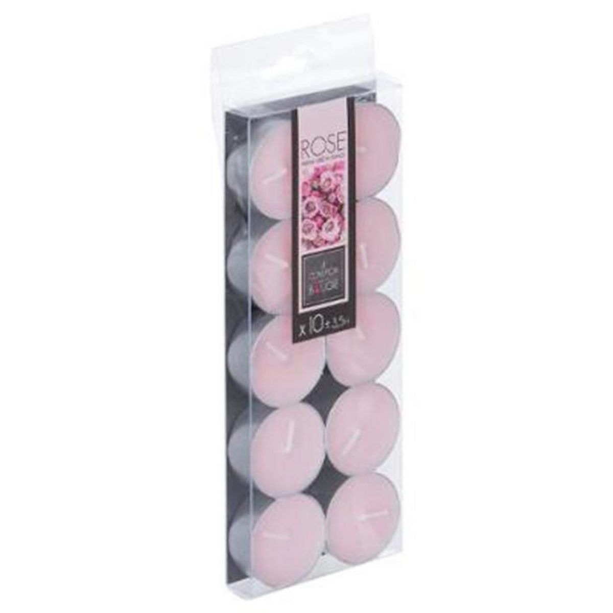 COMPTOIR DE LA BOUGIE Lot de 10 Bougies Chauffe-Plat Parfumées 3,7cm Rose