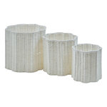 ATMOSPHERA Lot de 3 Paniers Effet Corde  Bloomy  38cm Blanc