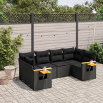 VIDAXL Salon de jardin 6 pcs avec coussins noir resine tressee