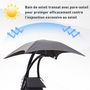 Voir la diapositive 6 : OUTSUNNY Bain de soleil transat suspendu avec pare-soleil et matelas design contemporain 190L x 115l x 190H cm acier polyester gris foncé noir