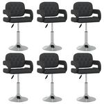 VIDAXL Chaises pivotantes a manger lot de 6 noir similicuir