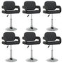 Voir la diapositive 1 : VIDAXL Chaises pivotantes a manger lot de 6 noir similicuir