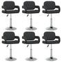 Voir la diapositive 1 : VIDAXL Chaises pivotantes a manger lot de 6 noir similicuir