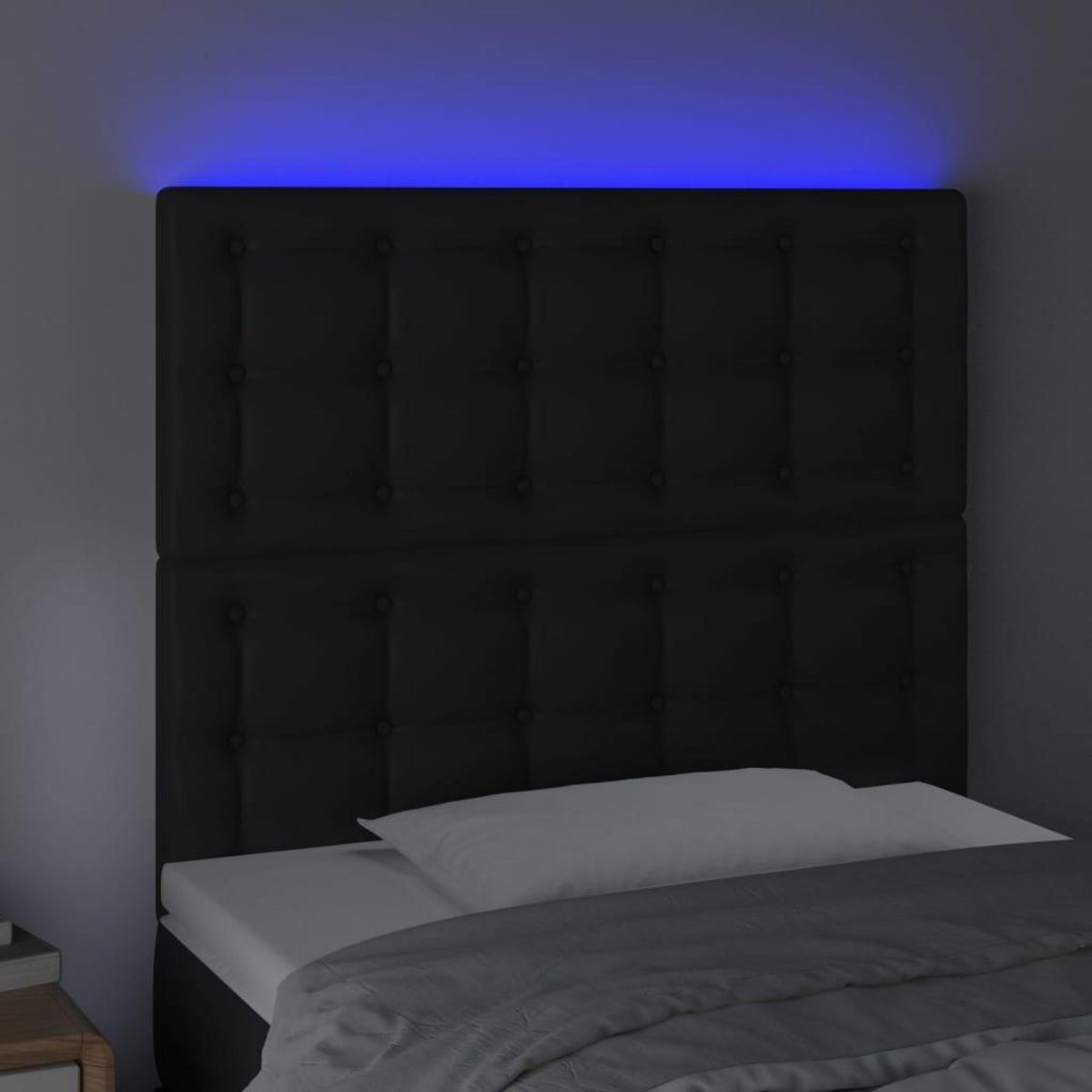 VIDAXL Tete de lit a LED Noir 90x5x118/128 cm Similicuir