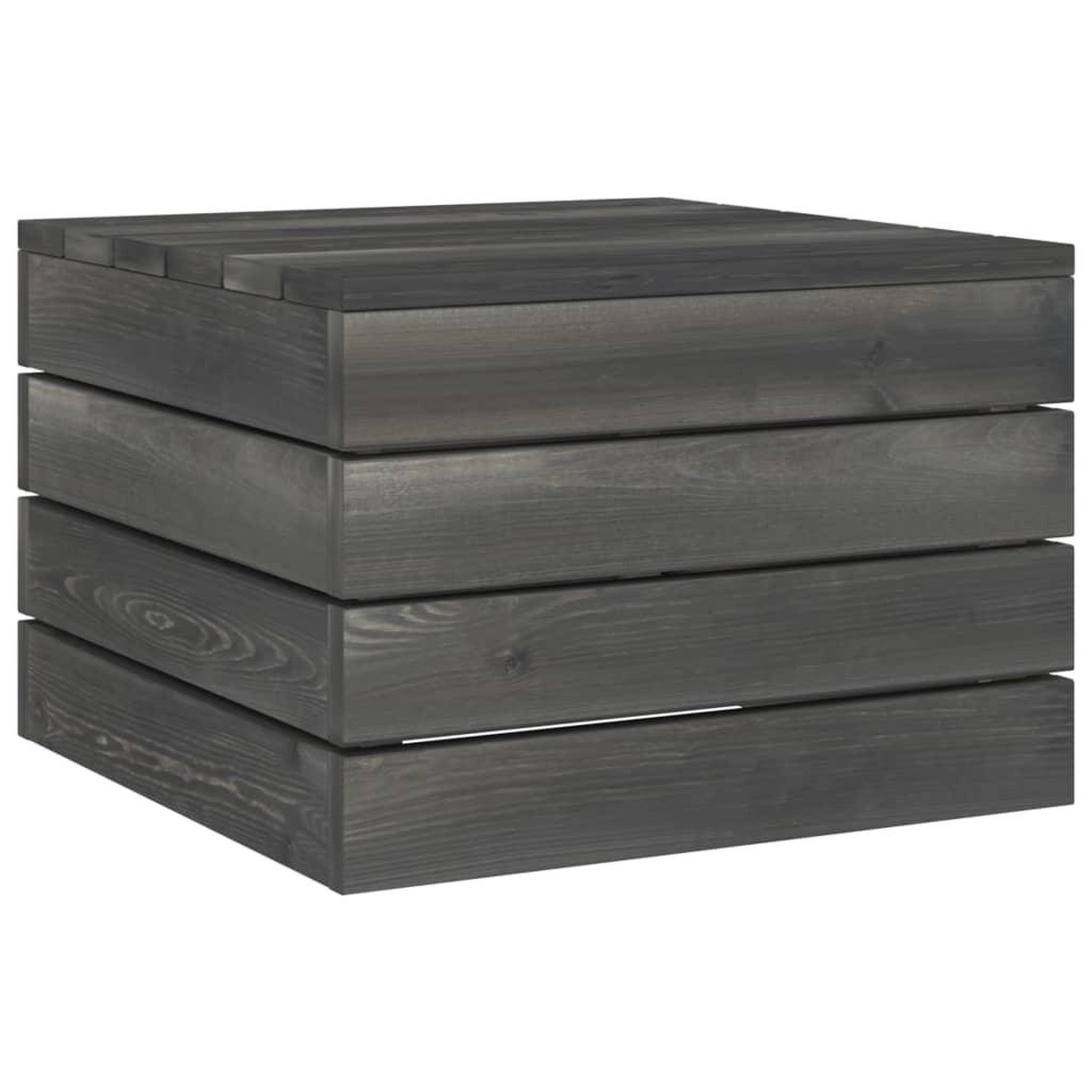 Voir la diapositive 1 : VIDAXL Table palette de jardin Bois de pin massif Gris fonce