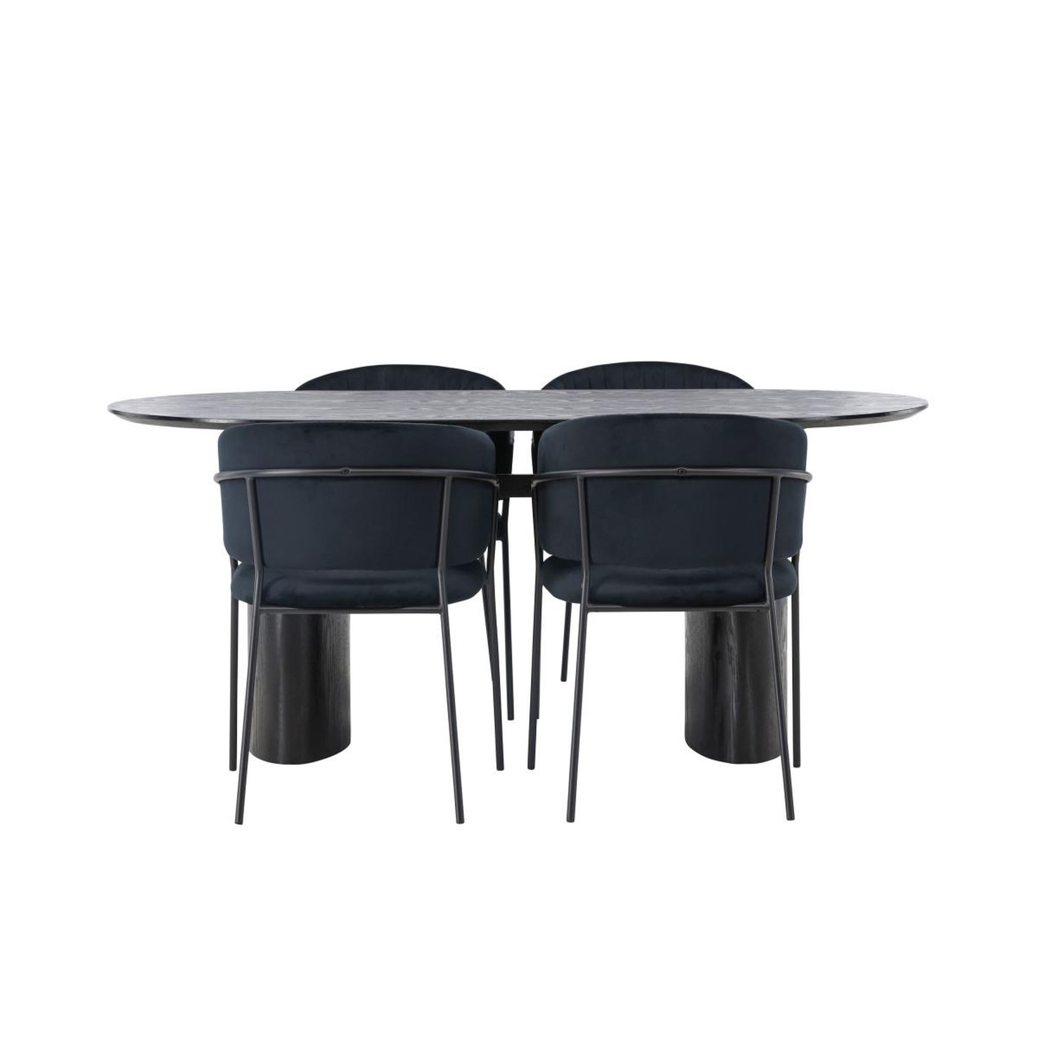 Voir la diapositive 3 : Paris Prix Ensemble table à manger & 4 chaises  isolde & selma  180cm noir
