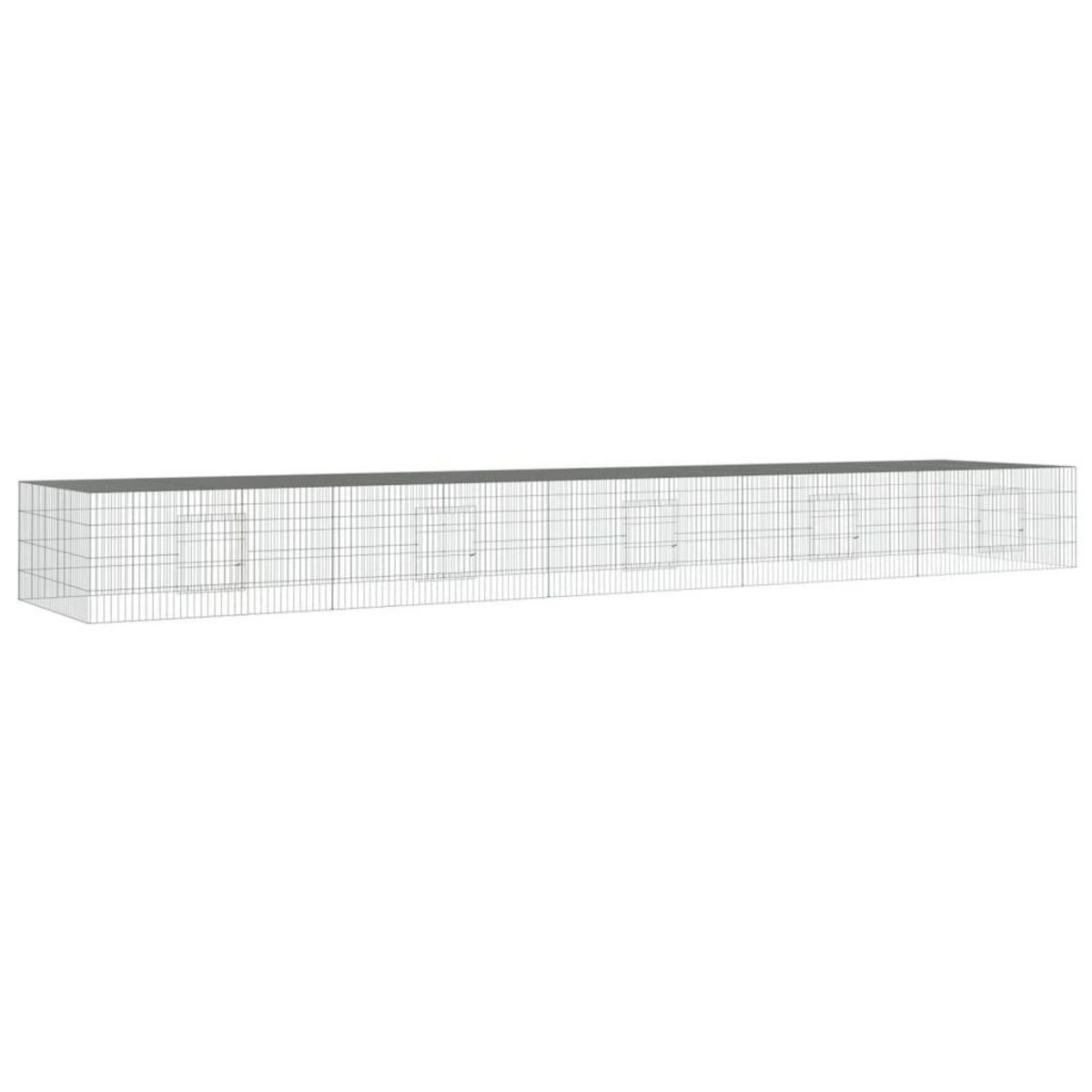 VIDAXL Cage a lapin 5 panneaux 541x109x54 cm Fer galvanise
