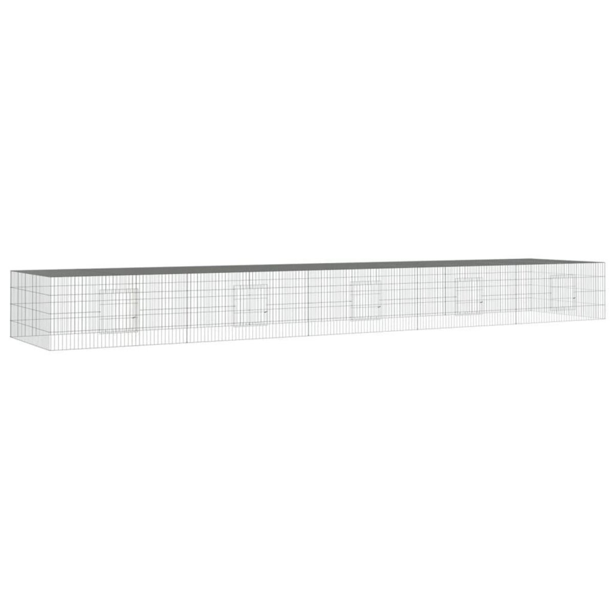 VIDAXL Cage a lapin 5 panneaux 541x109x54 cm Fer galvanise