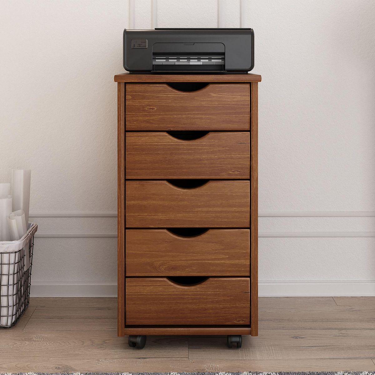 IDIMEX Caisson de bureau sur roulettes LAGOS, avec 5 tiroirs