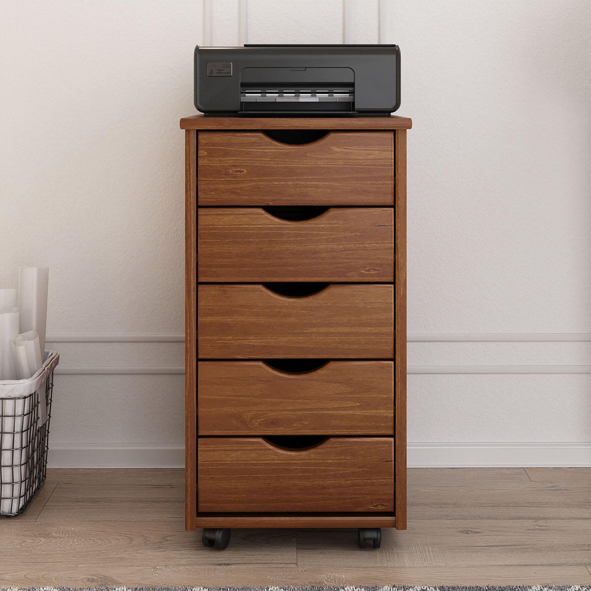 IDIMEX Caisson de bureau sur roulettes LAGOS, avec 5 tiroirs