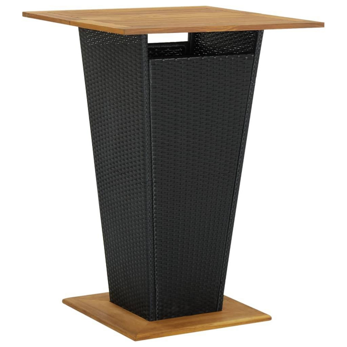 VIDAXL Ensemble de bar de jardin 5 pcs et coussins Resine tressee Noir