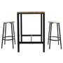 Voir la diapositive 1 : The Home Deco Factory Ensemble mange debout et 2 tabourets Kalo - Marron et noir