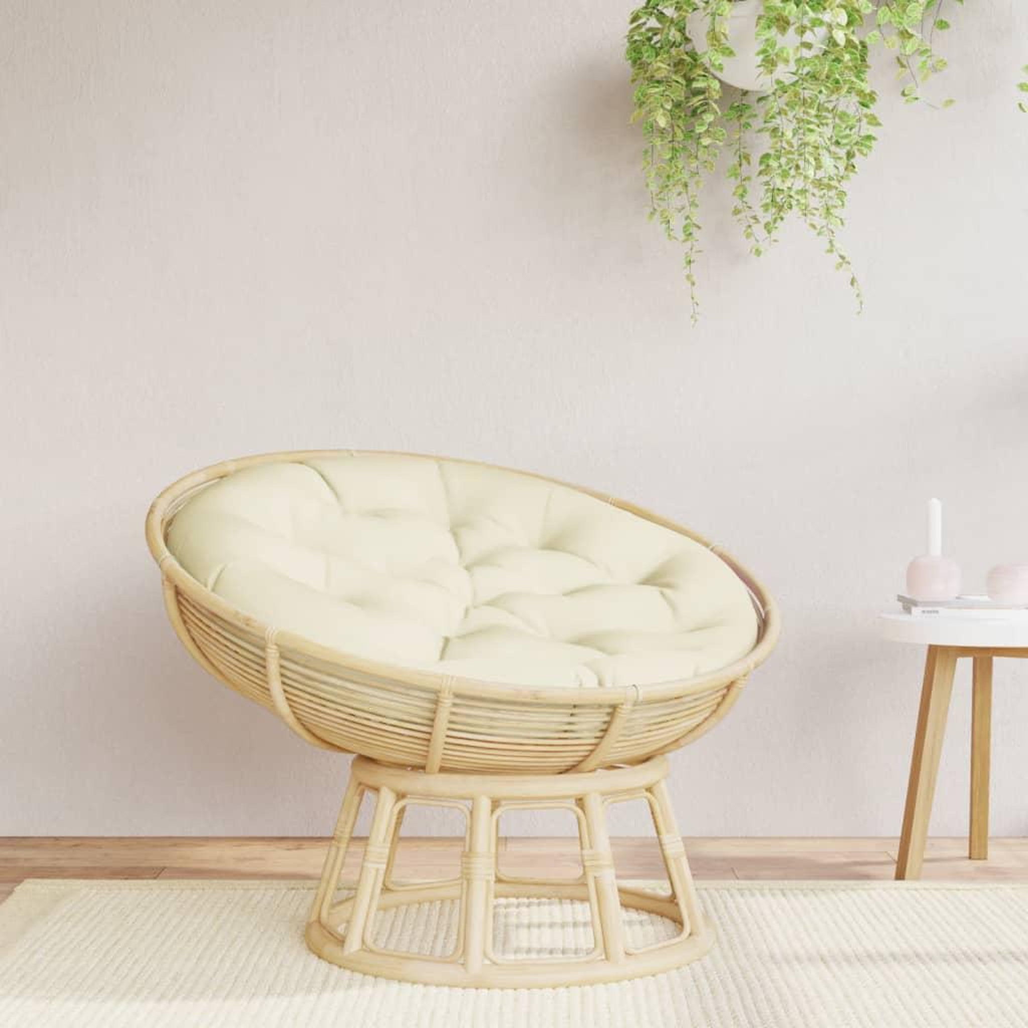 VIDAXL Coussin rond creme Ø 100 x11 cm tissu oxford