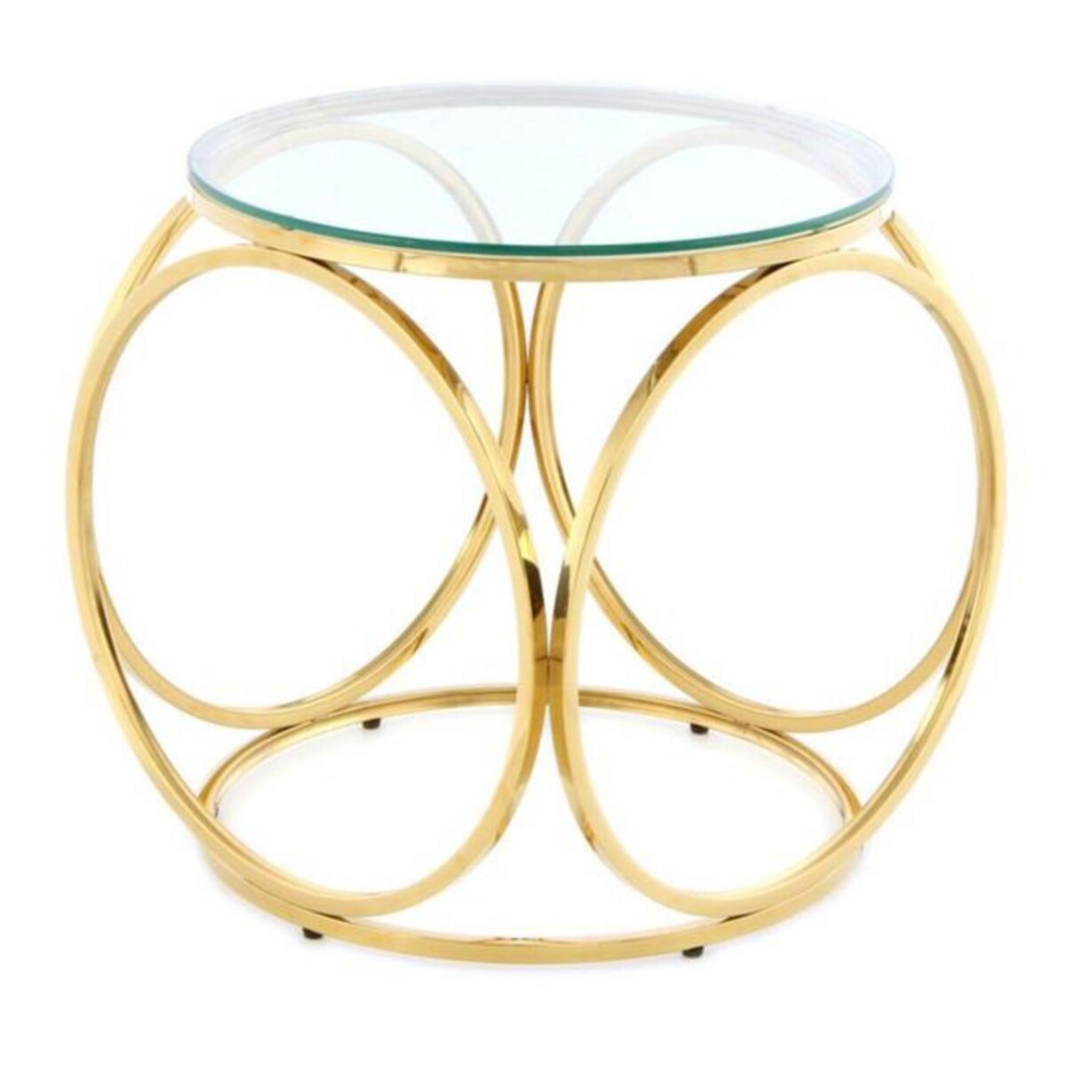 Paris Prix Table d'Appoint Design  Whitney  52cm Transparent & Or