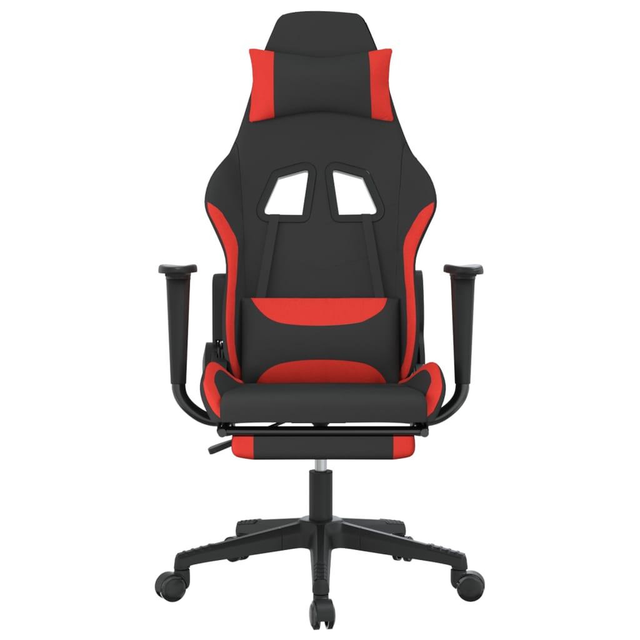 Voir la diapositive 3 : VIDAXL Chaise de jeu avec repose-pied Noir et rouge Tissu
