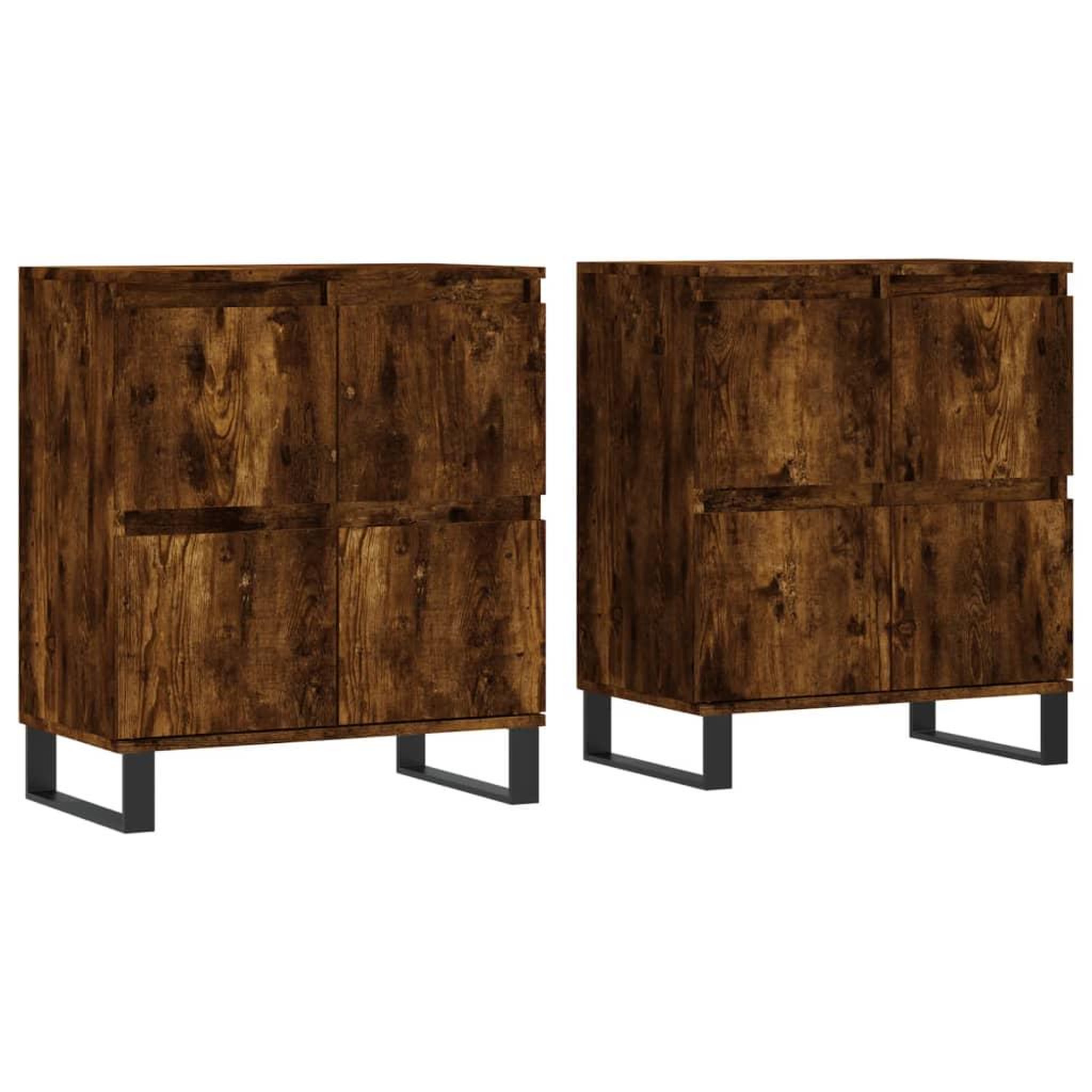 Voir la diapositive 2 : VIDAXL Buffets 2 pcs chene fume bois d'ingenierie