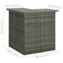 Voir la diapositive 6 : VIDAXL Table d'angle de bar Gris 100x50x105 cm Resine tressee