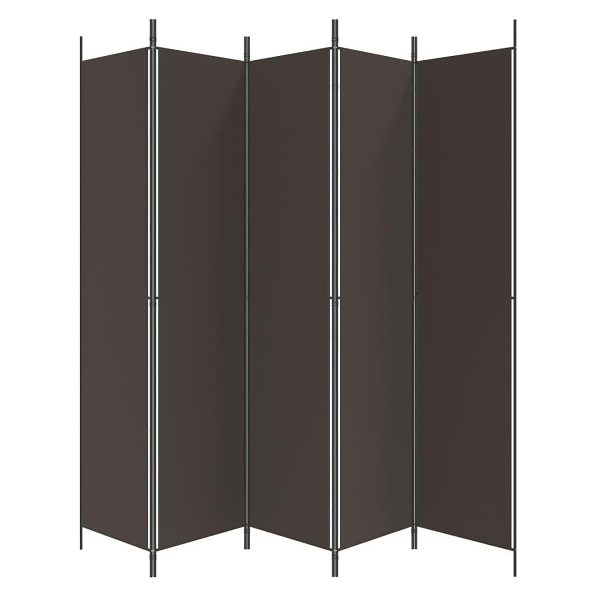 Voir la diapositive 4 : VIDAXL Cloison de separation 5 panneaux Marron 250x220 cm Tissu