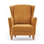 Voir la diapositive 1 : CONCEPT USINE Fauteuil à oreilles en velours moutarde WILLIAMS
