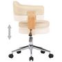 Voir la diapositive 4 : VIDAXL Chaise pivotante de bureau Creme Bois courbe et similicuir