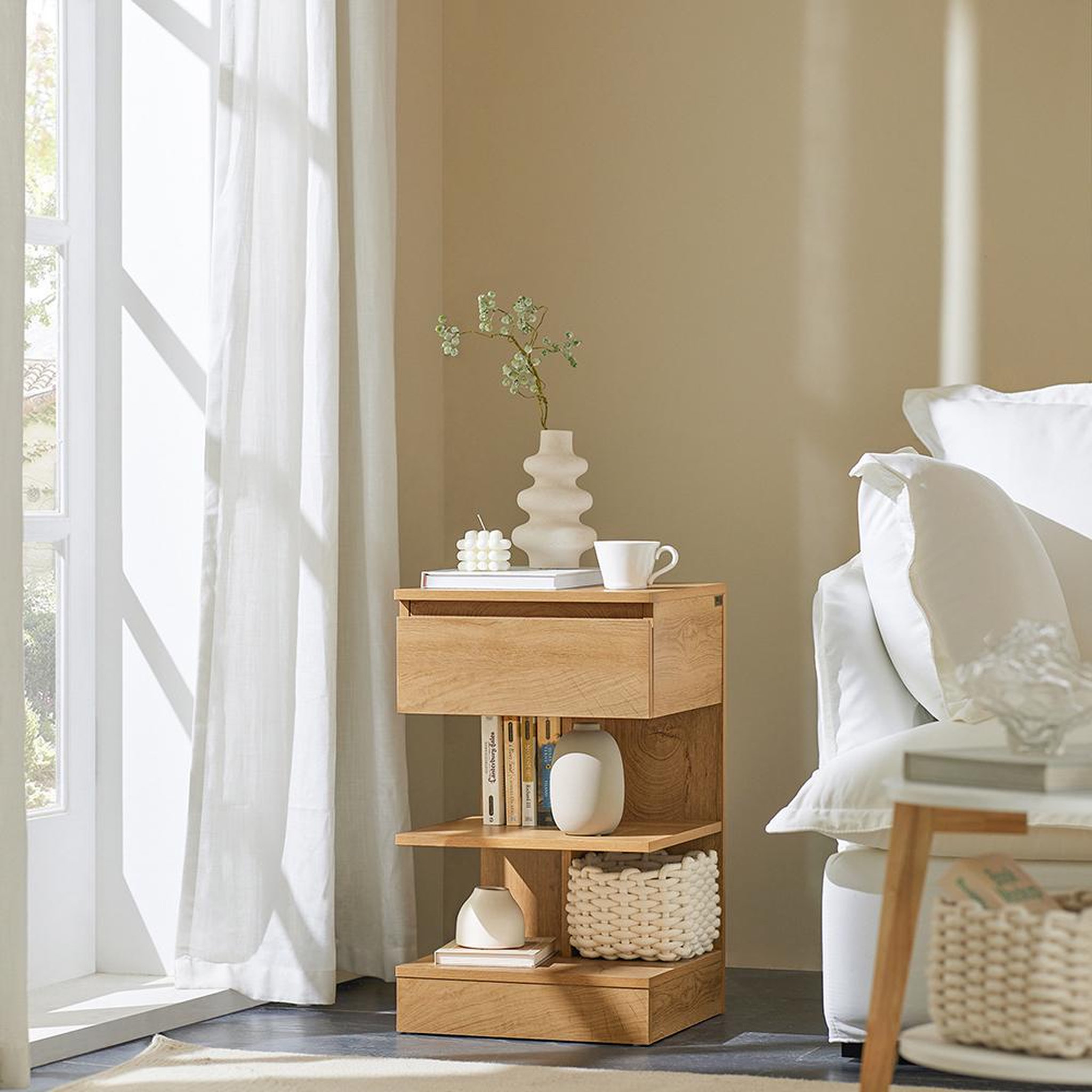 Voir la diapositive 6 : SOBUY SoBuy - Lot De 2 Tables De Chevet à 1 tiroir - Moderne - FBT49X2