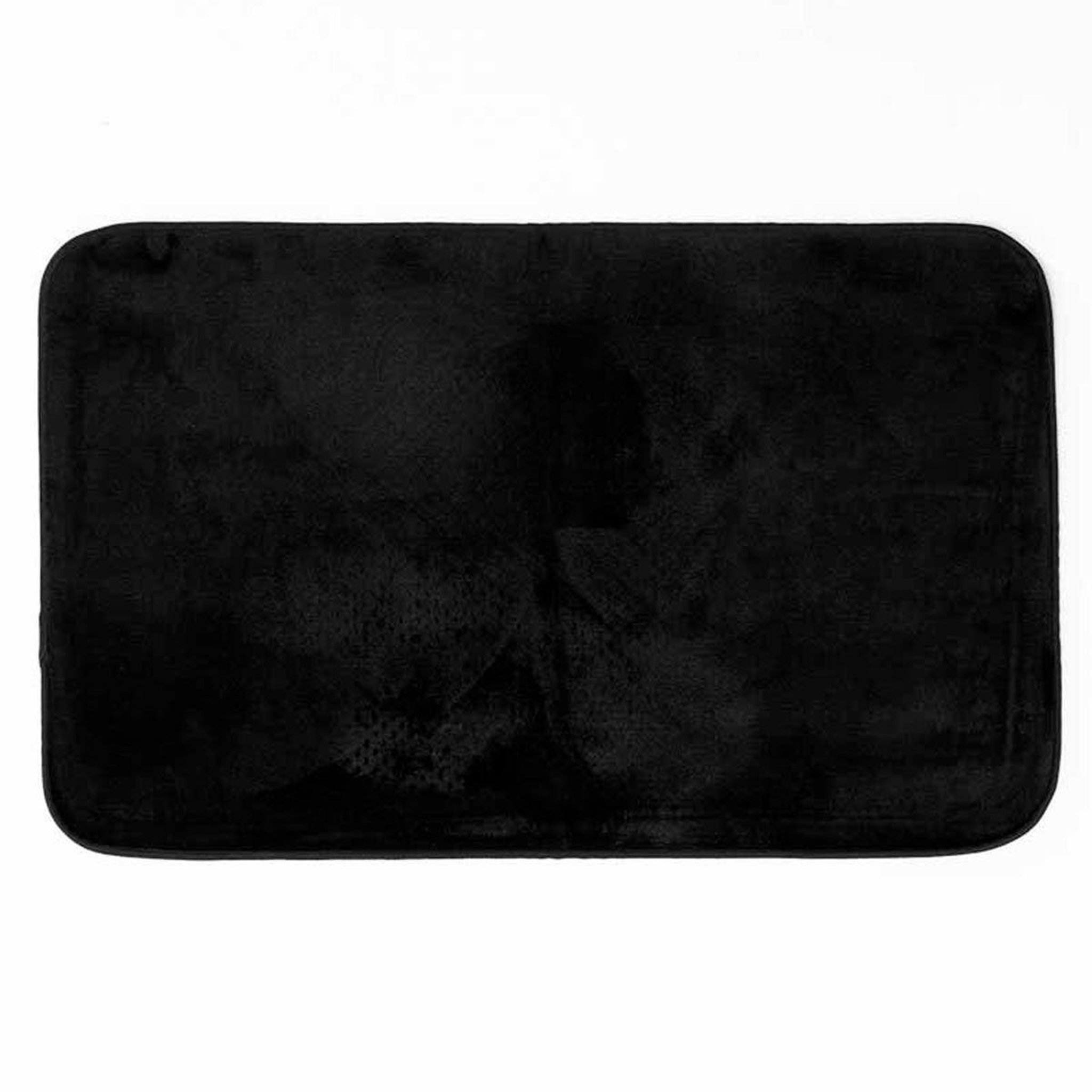 Douceur d'Intérieur Tapis uni en flanelle  flanou  50x80cm noir