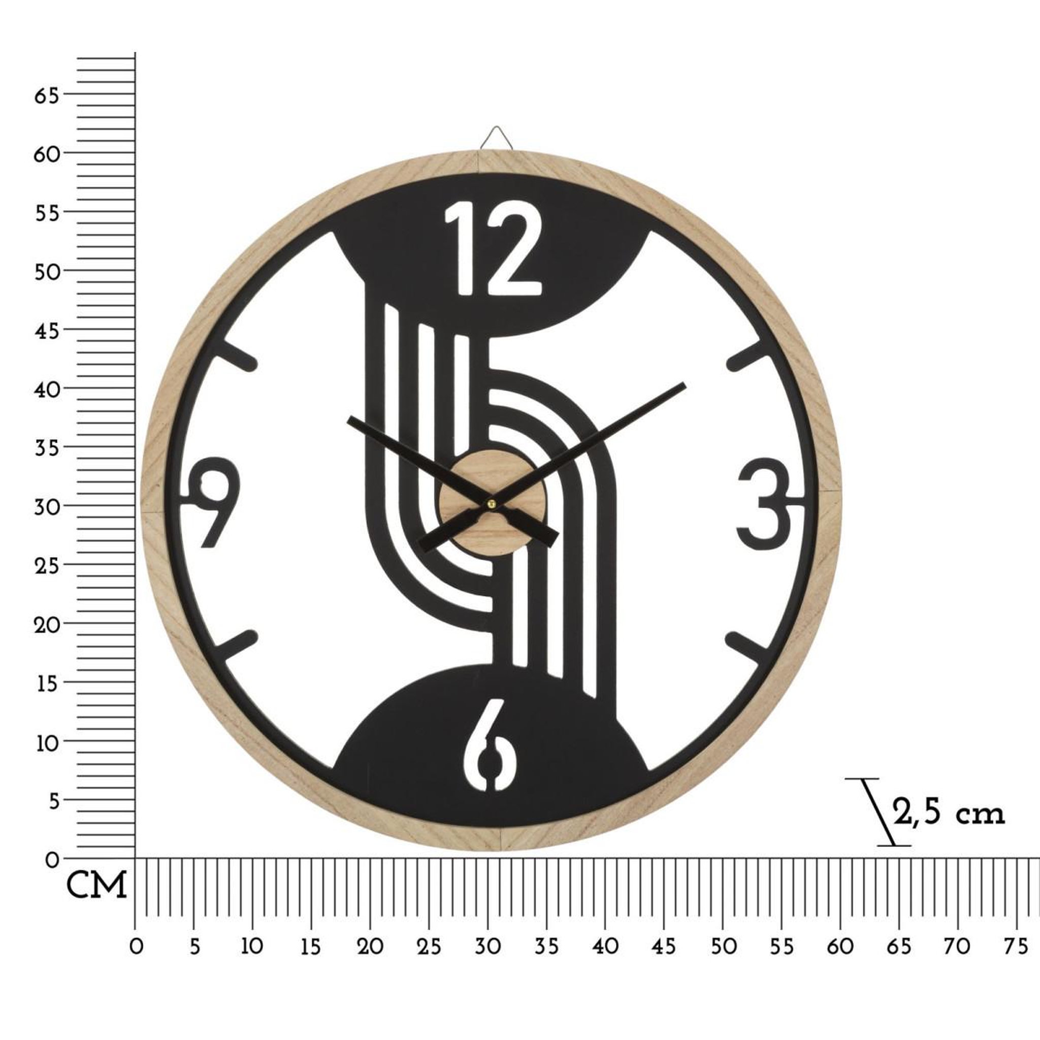Voir la diapositive 6 : Paris Prix Horloge murale en métal  clips  60cm noir