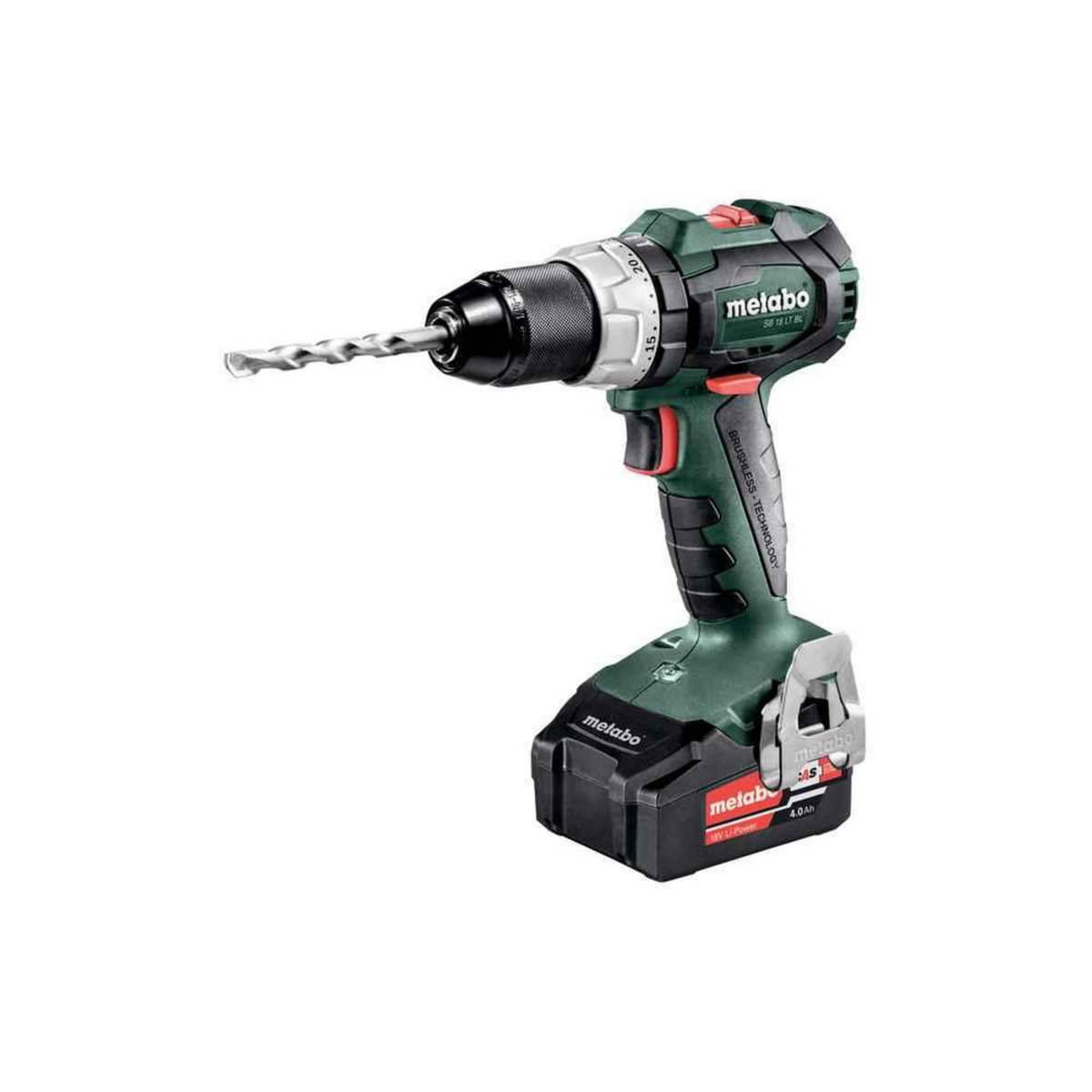METABO SAS Perceuse à percussion 18 V SB 18 LT BL - 2 x 4,0 Ah Li-Power, ASC 55, coffret Metabox