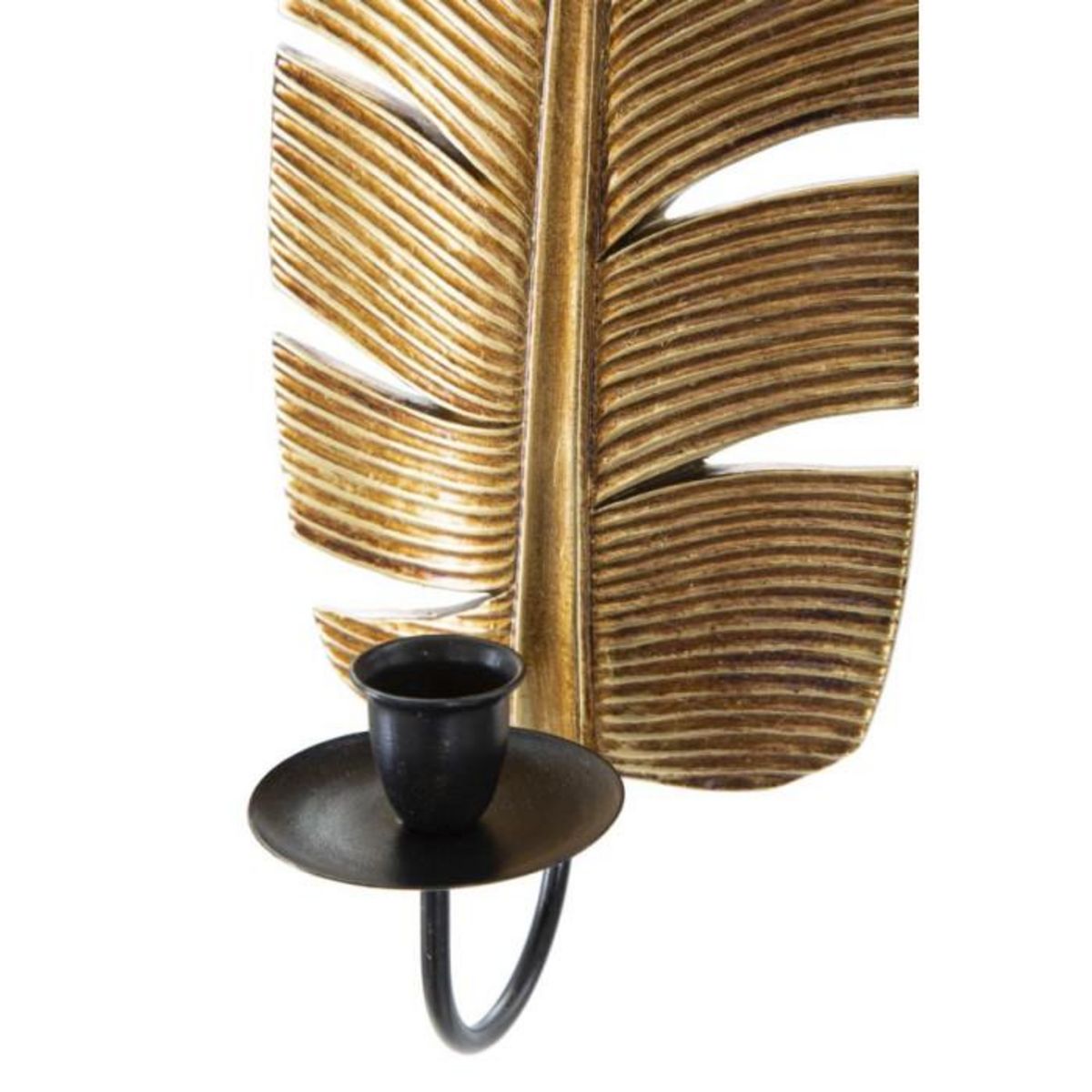 Paris Prix Bougeoir Mural Design  Feuille de Palmier  31cm Or