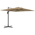 OUTSUNNY Parasol déporté carré pivotant 360° manivelle dim. 2,97L x 2,97l x 2,64H m alu. polyester kaki