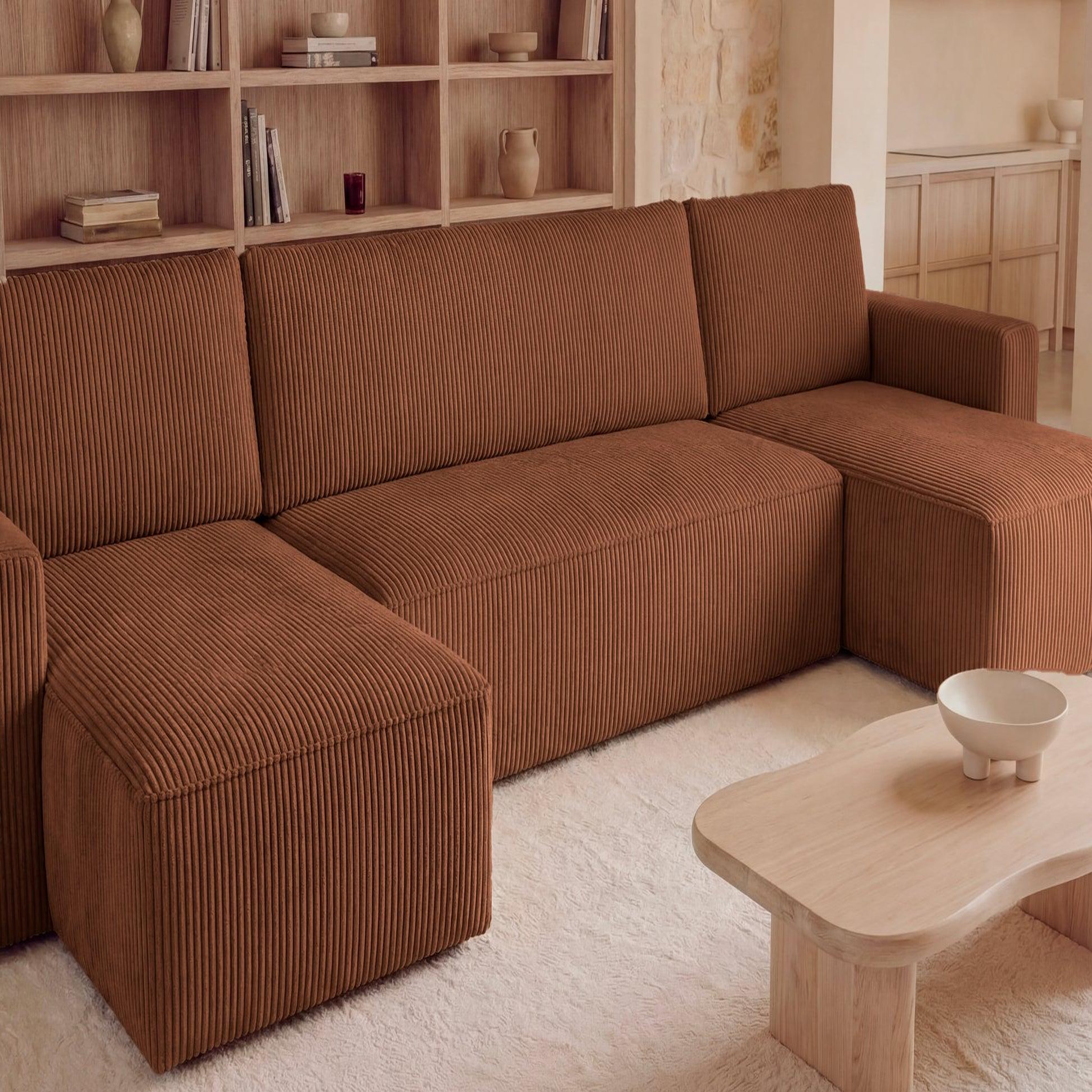 Voir la diapositive 6 : CASANOVA PARIS Maurie - canapé panoramique petit velours côtelé