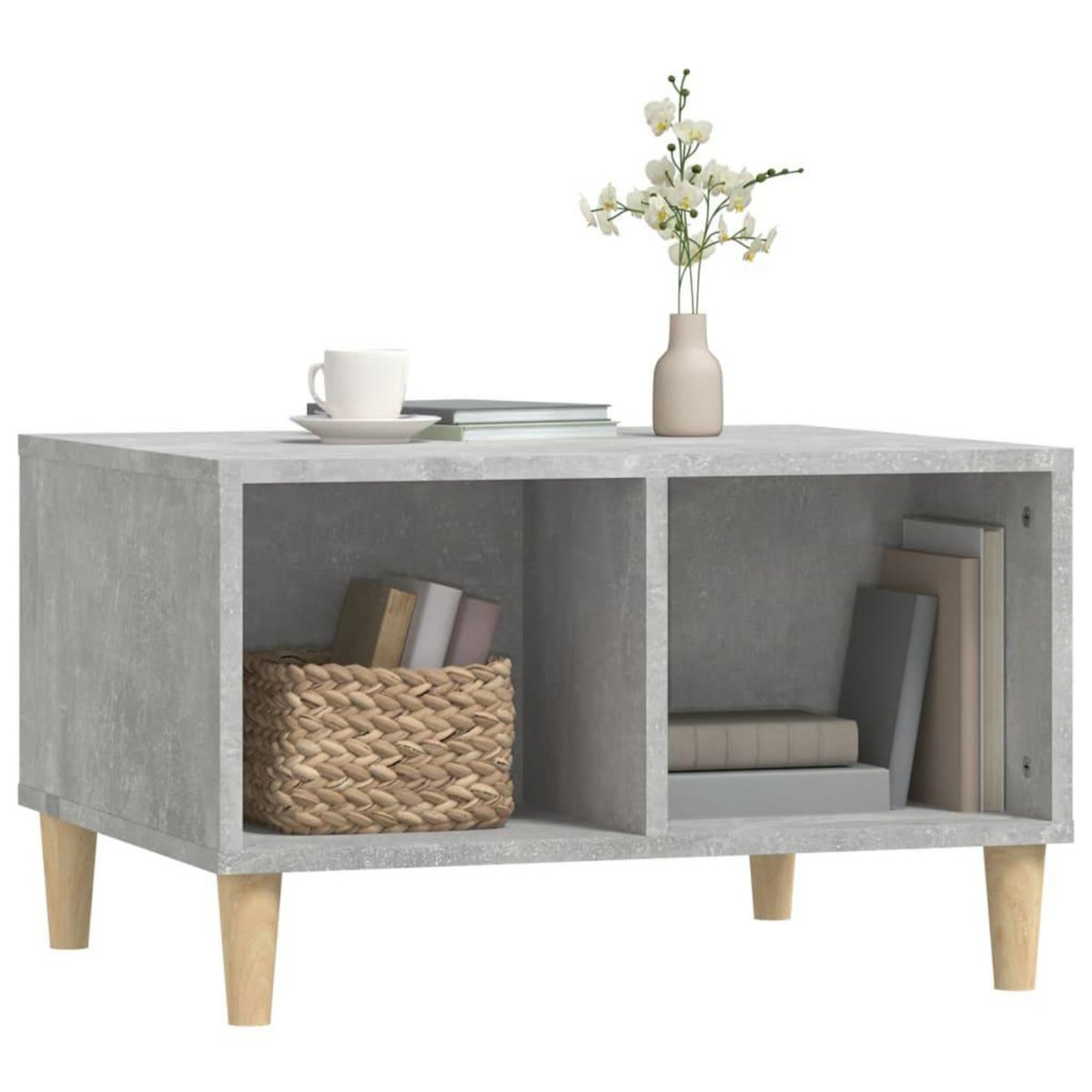 VIDAXL Table basse Gris beton 60x50x36,5 cm Bois d'ingenierie