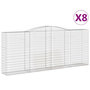 Voir la diapositive 2 : VIDAXL Paniers a gabions arques 8 pcs 400x50x160/180 cm fer galvanise