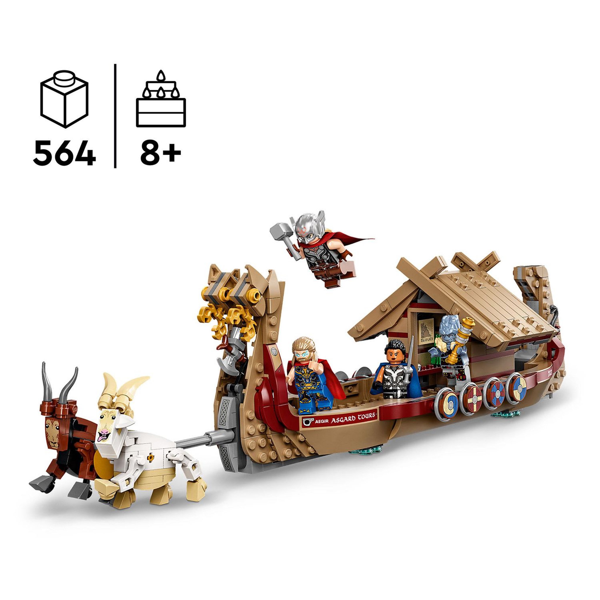 Voir la diapositive 5 : LEGO Marvel 76208 Le Drakkar de Thor, Jouet de Bateau avec Minifigurines et Stormbreaker