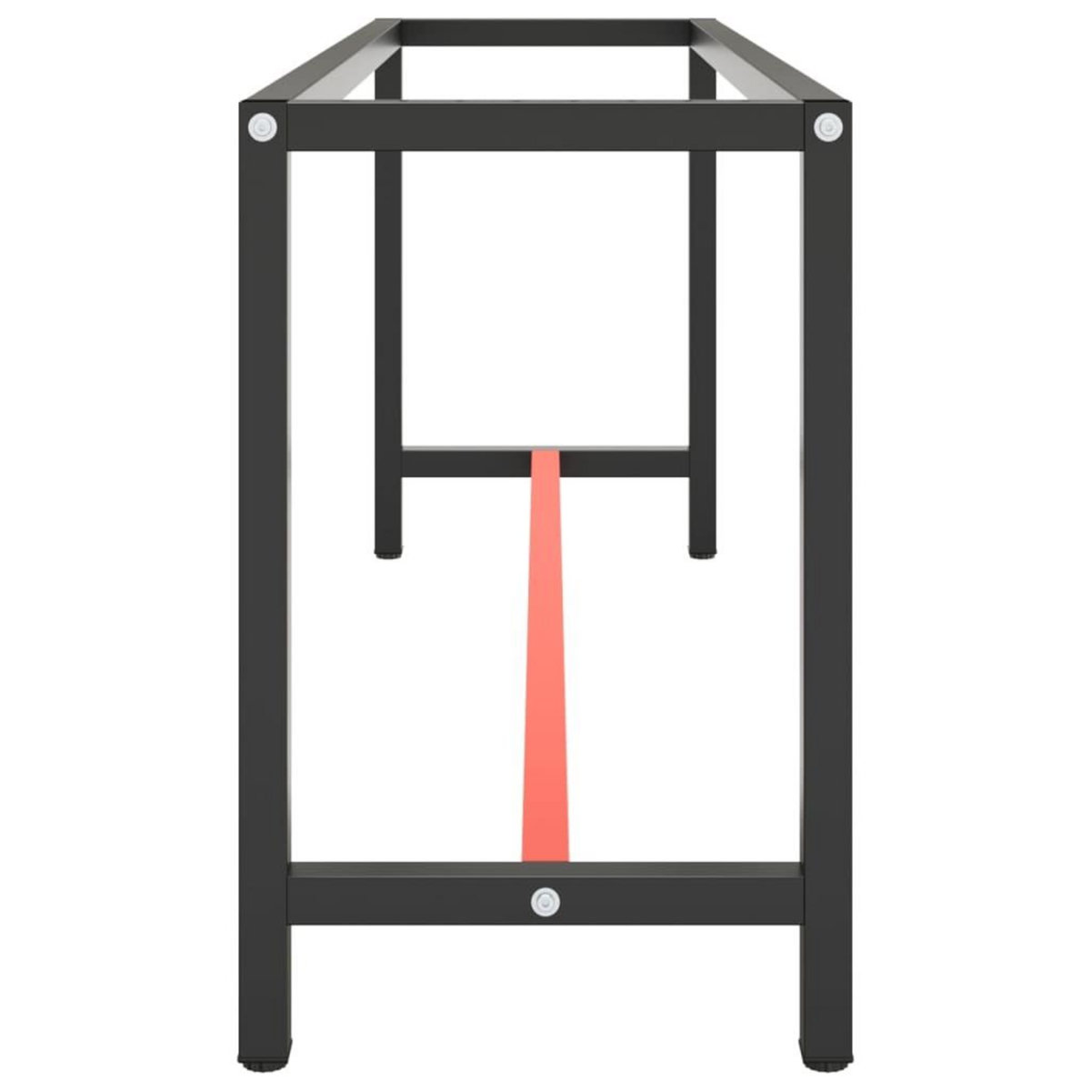 VIDAXL Cadre de banc de travail Noir et rouge mat 190x50x79 cm Metal