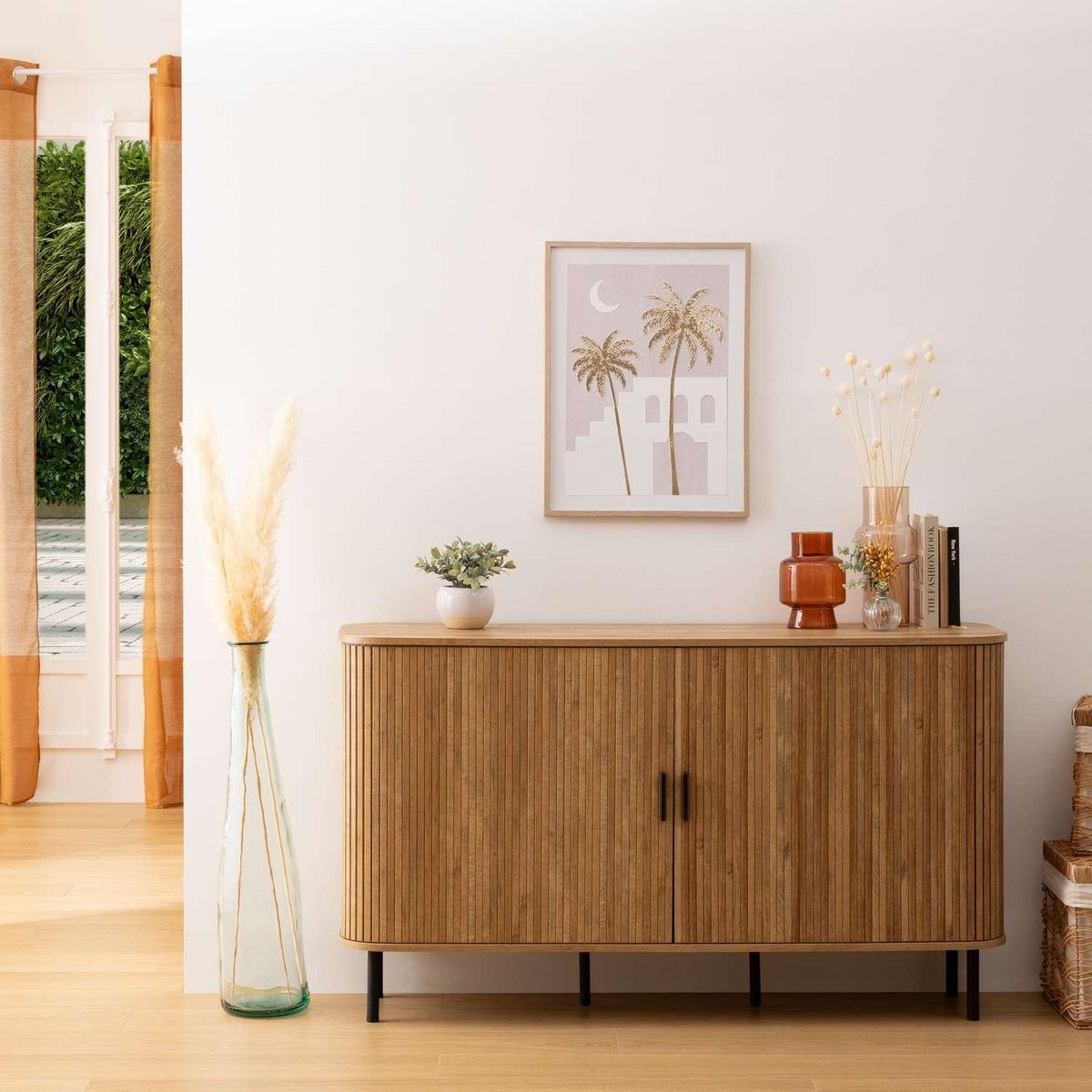 ATMOSPHERA Toile imprimée encadrée MEDINA - 45 x 60 cm - Beige et doré