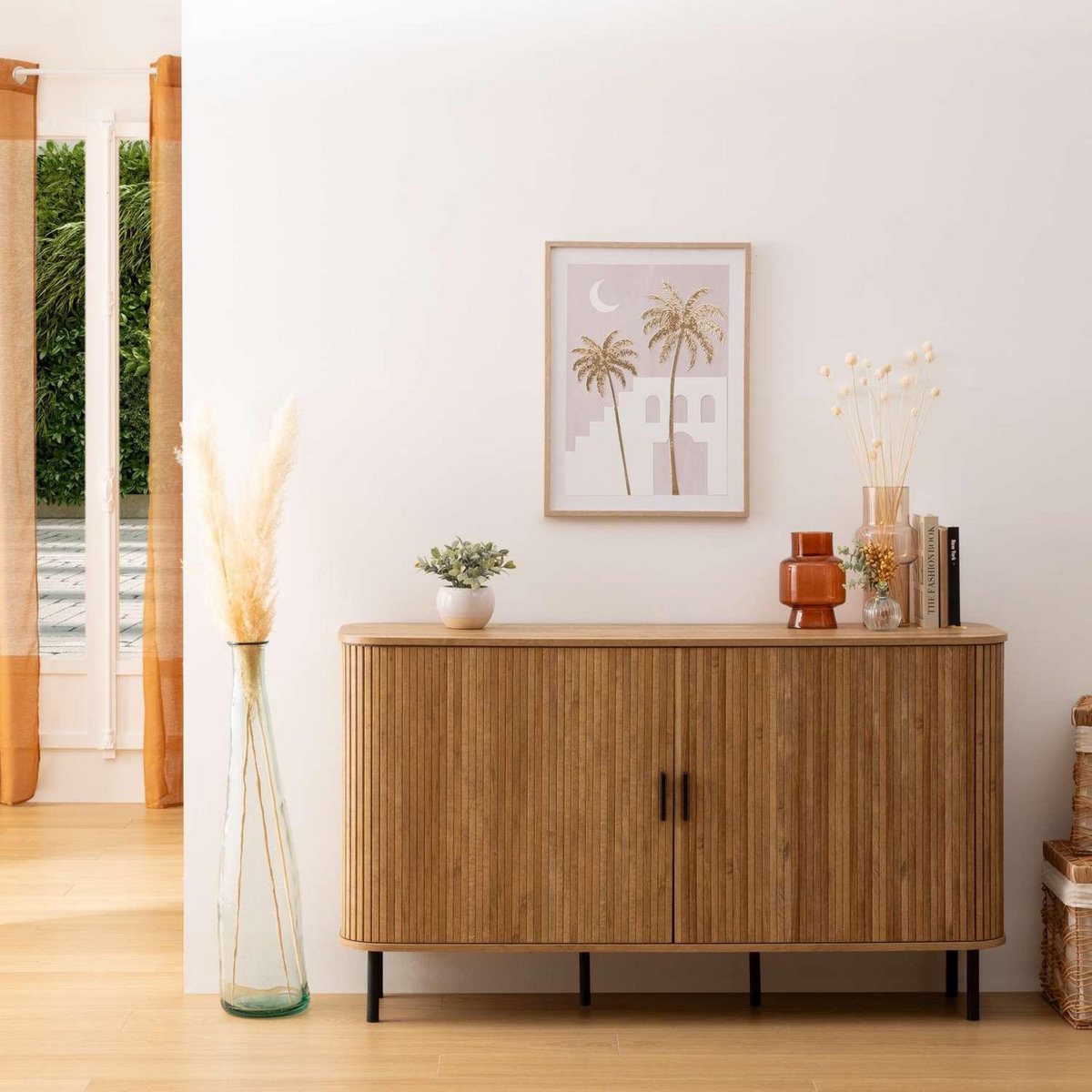 ATMOSPHERA Toile imprimée encadrée MEDINA - 45 x 60 cm - Beige et doré