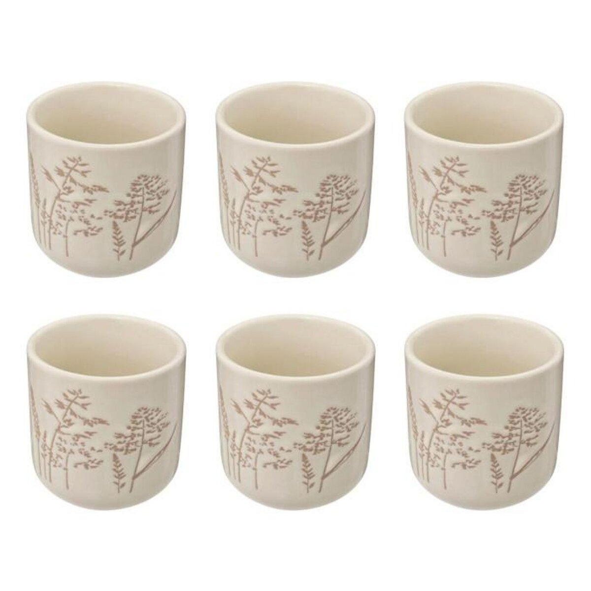 SECRET DE GOURMET Lot de 6 Tasses à Café en Céramique  Elsa  10cl Blanc