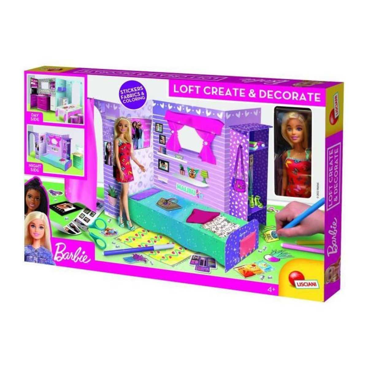 LISCIANI GIOCHI Loft a monter et a décorer éco responsable - Barbie - en carton rigide avec poupéé Barbie - LISCIANI
