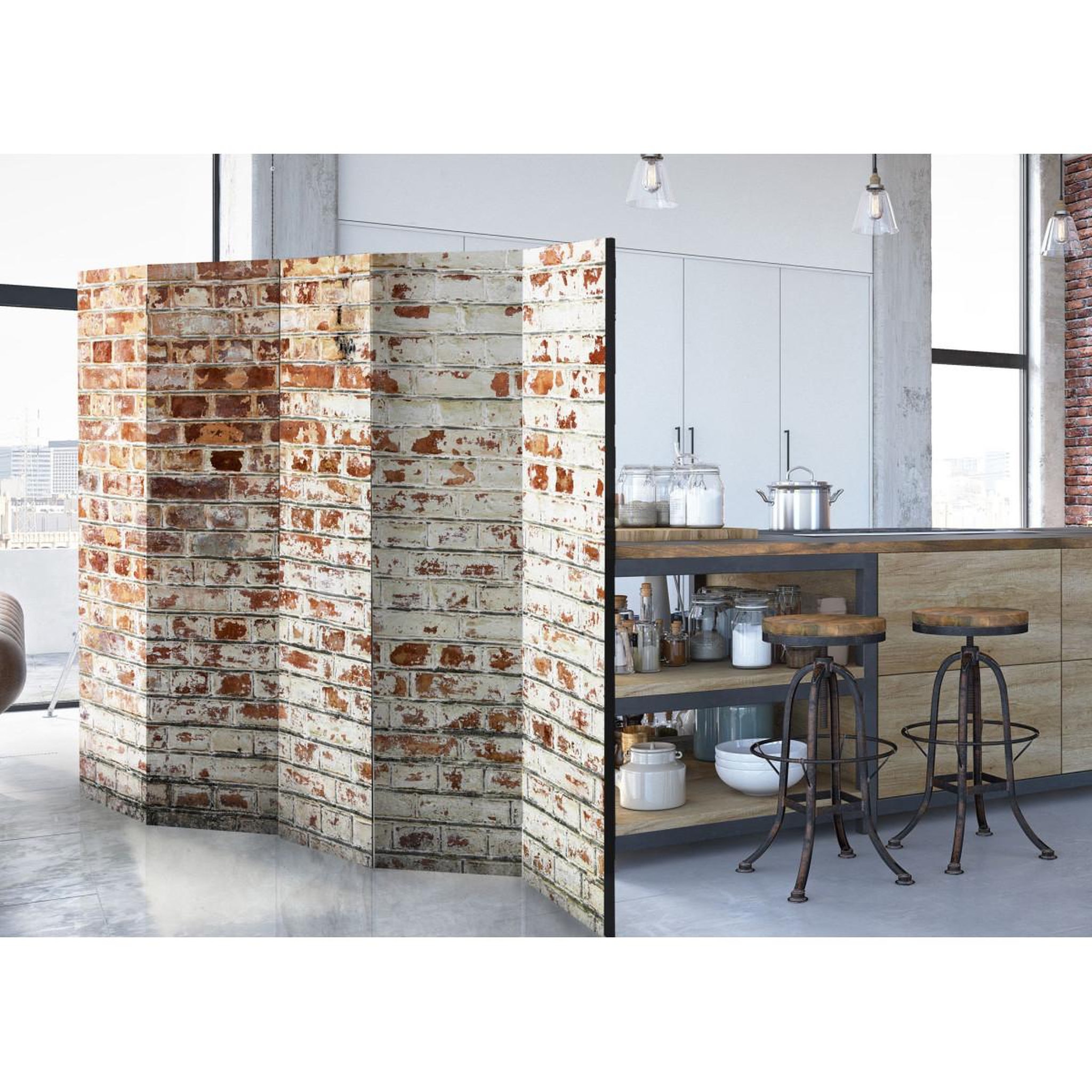 Voir la diapositive 2 : Paris Prix Paravent 5 volets  walls of memory  172x225cm