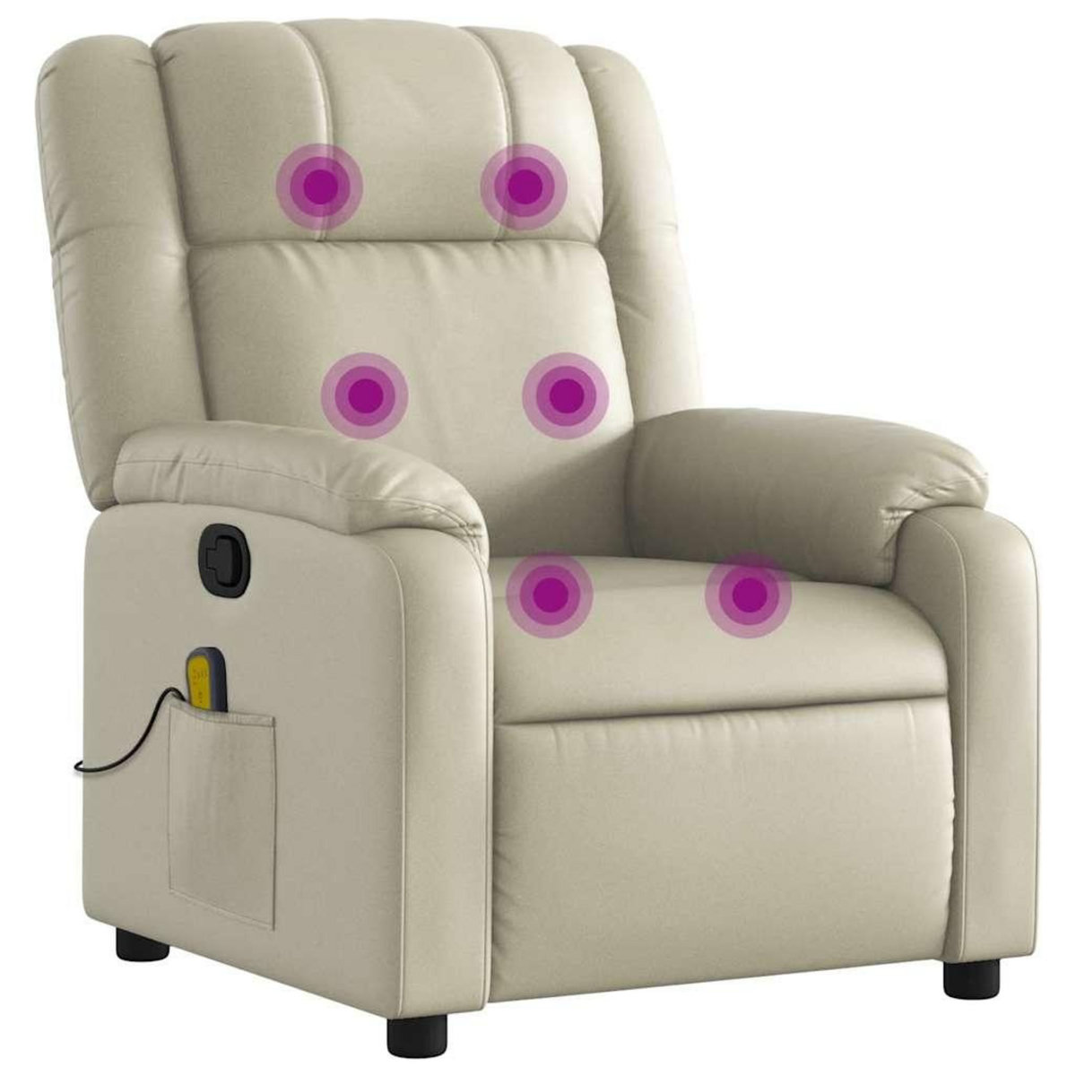 VIDAXL Fauteuil inclinable de massage Creme Similicuir
