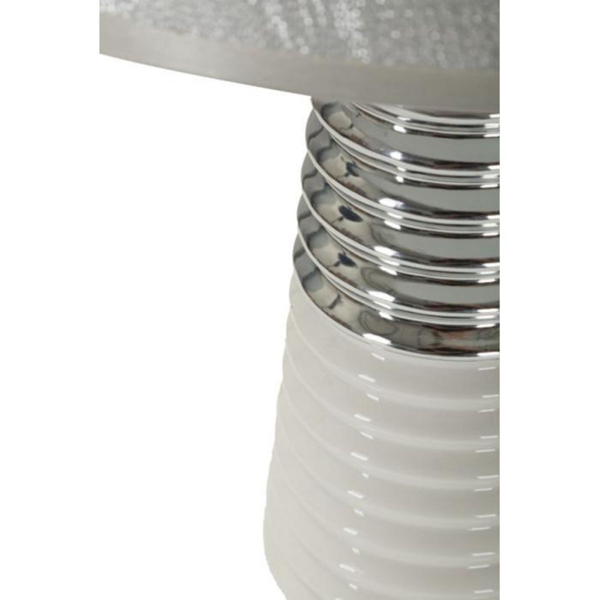 Paris Prix Lampe à Poser en Céramique  Candela  41cm Argent & Blanc
