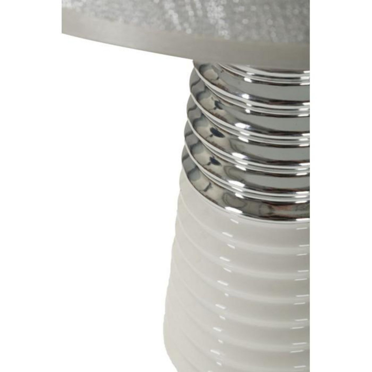 Paris Prix Lampe à Poser en Céramique  Candela  41cm Argent & Blanc