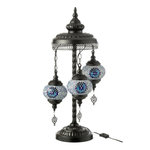 Paris Prix Lampe à Poser Mosaïque 3 Têtes  Neal  78cm Bleu