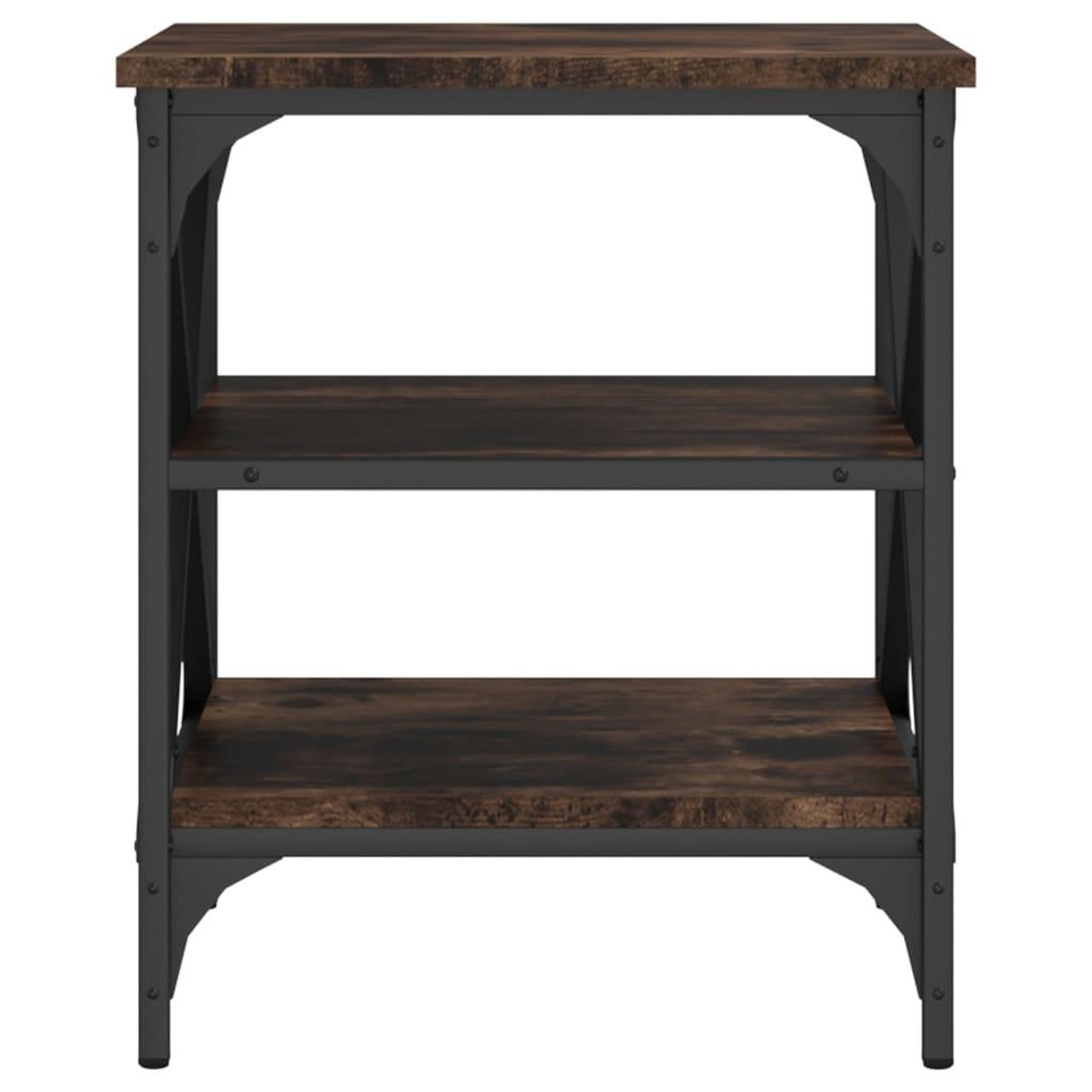 Voir la diapositive 5 : VIDAXL Table d'appoint Chene fume 40x42x50 cm Bois d'ingenierie