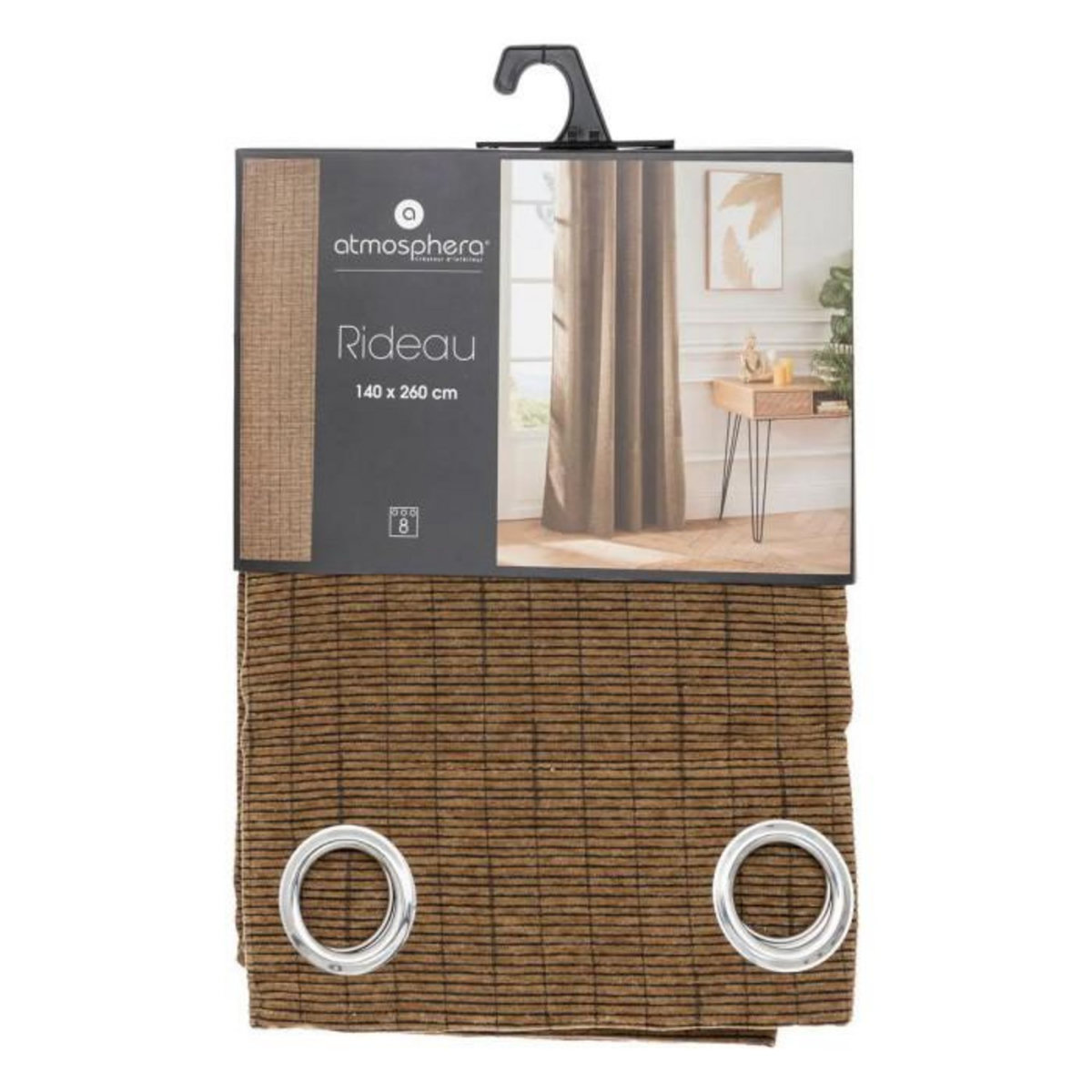 ATMOSPHERA Rideau à Oeillets  Jiling  140x260cm Camel