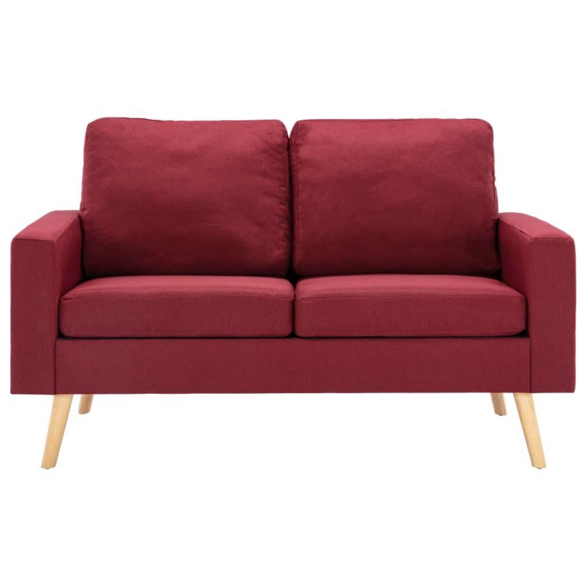 VIDAXL Canape a 2 places Rouge bordeaux Tissu