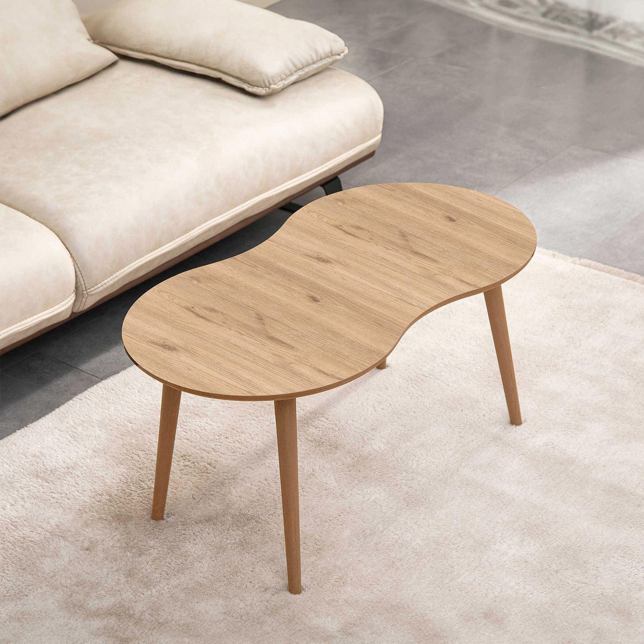 Voir la diapositive 2 : Habitat et Jardin Table basse en bois  moon  99 x 54 x 45 cm - chêne