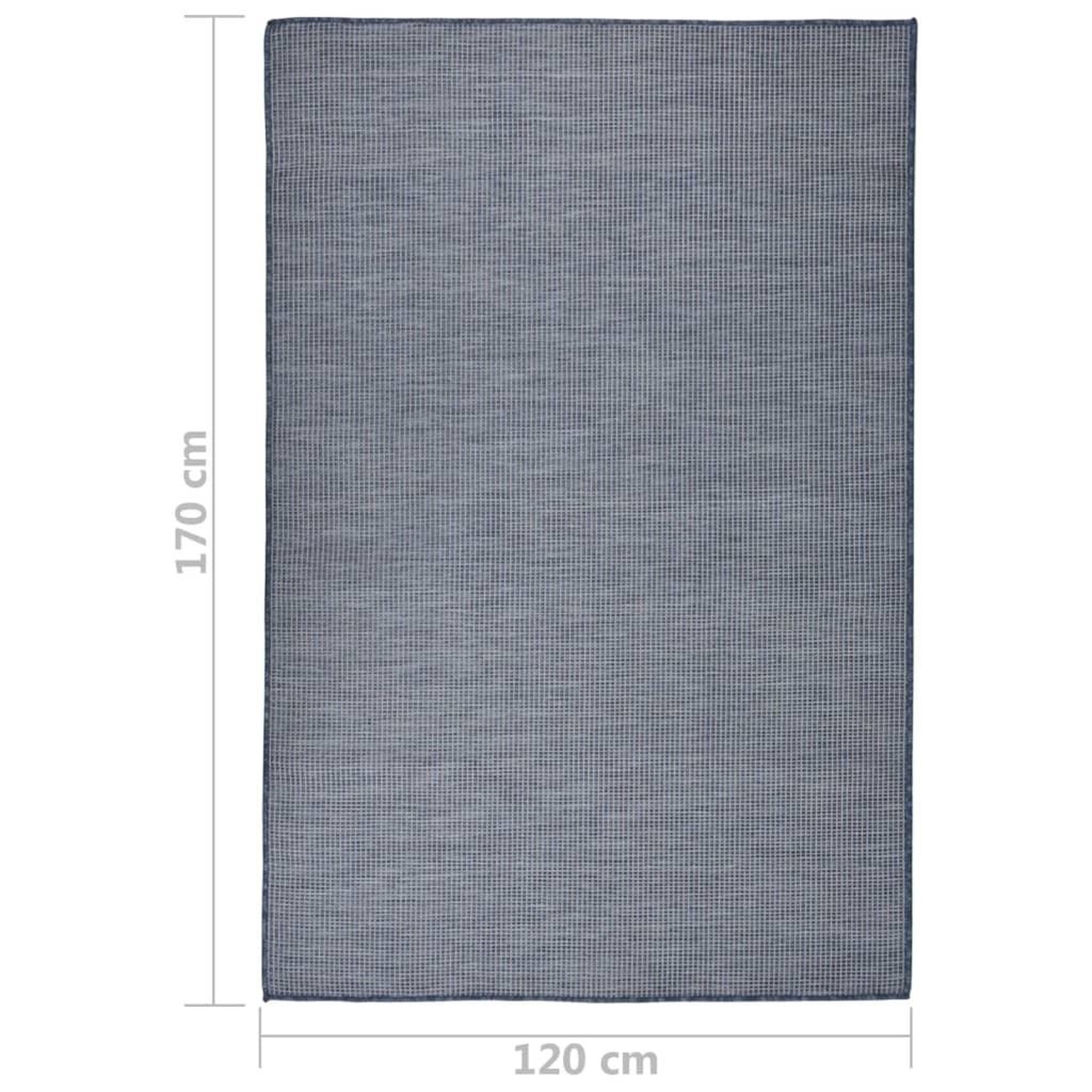 Voir la diapositive 6 : VIDAXL Tapis a tissage plat d'exterieur 120x170 cm Bleu