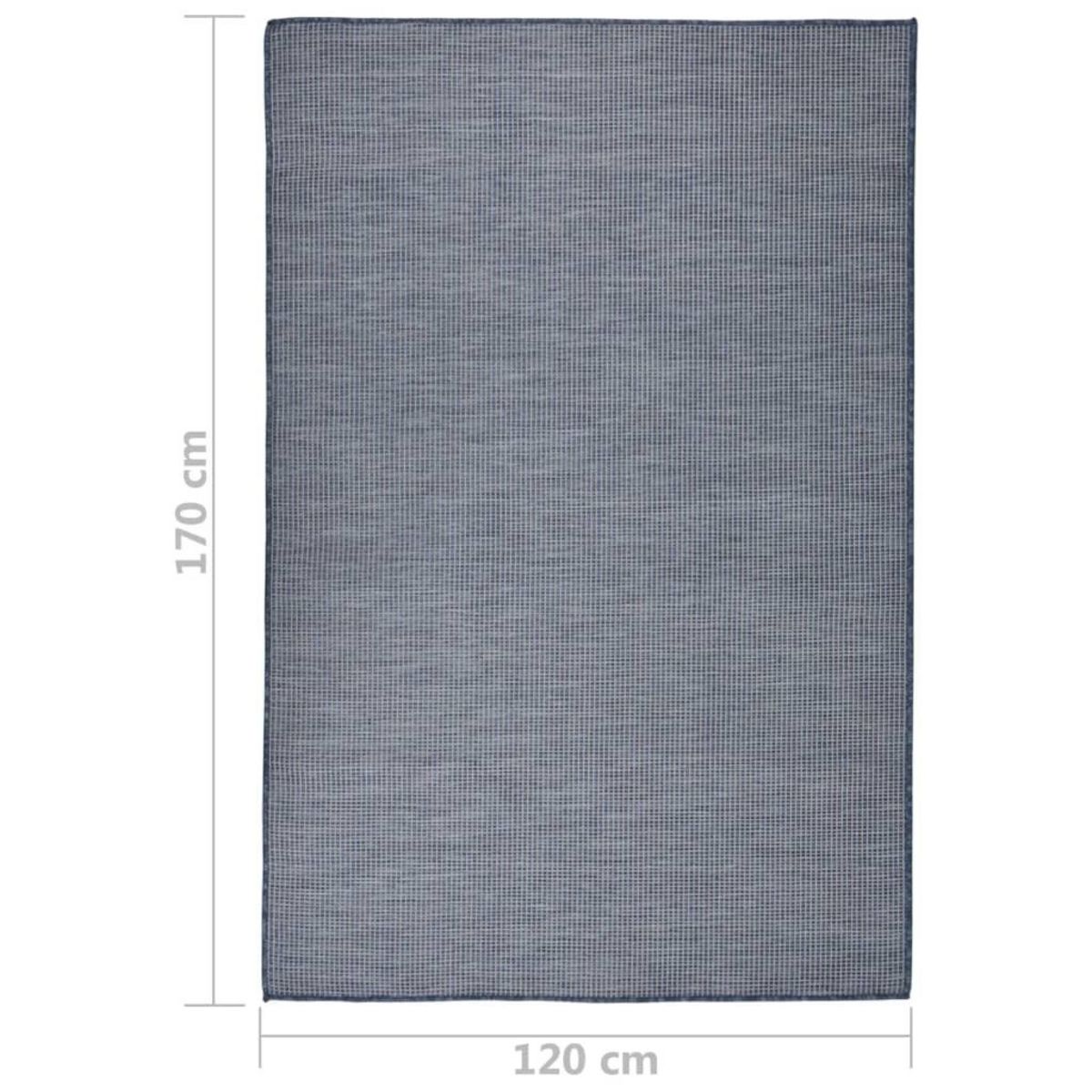 VIDAXL Tapis a tissage plat d'exterieur 120x170 cm Bleu